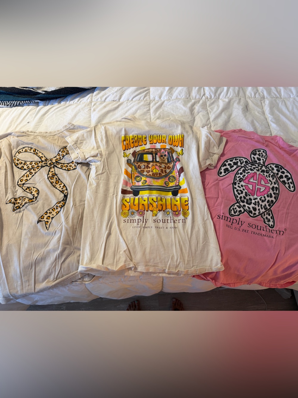 Simply Southern Tee Trio - Cream & Pink Graphic Tees
